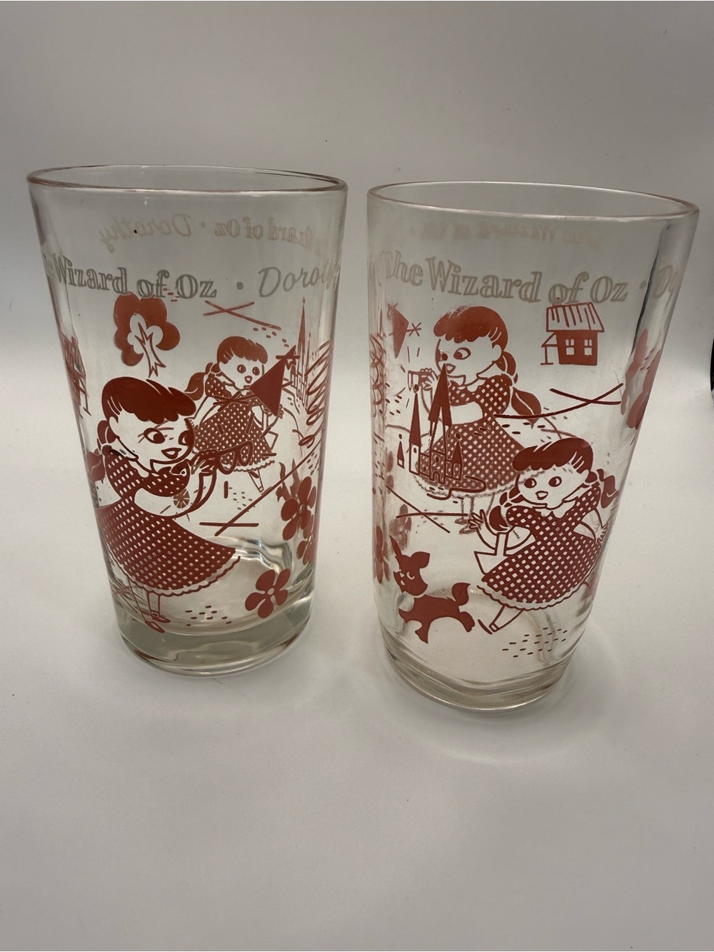 Vintage Wizard of Oz Dorothy Glass Tumbler - Pink (Set of 2)